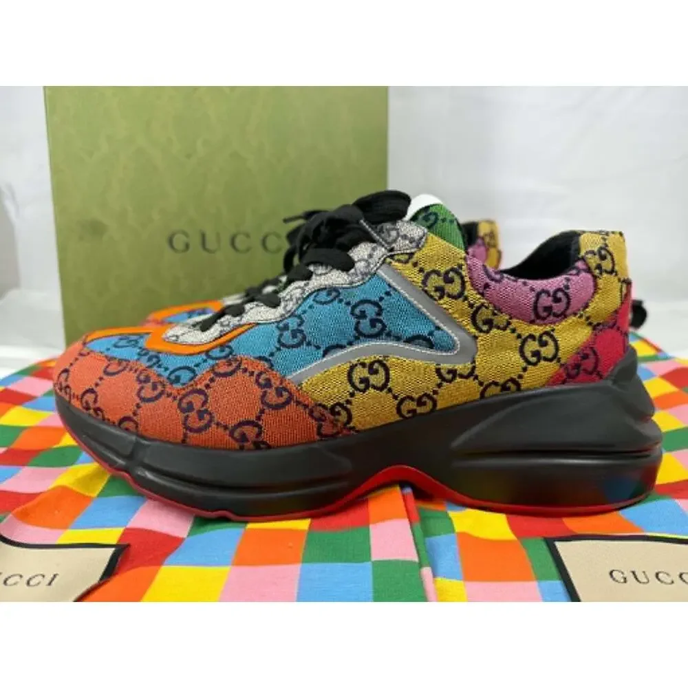 Gucci Rhyton GG Supreme Multicolor Sneakers US Size 8.5 SPB-TS 340691